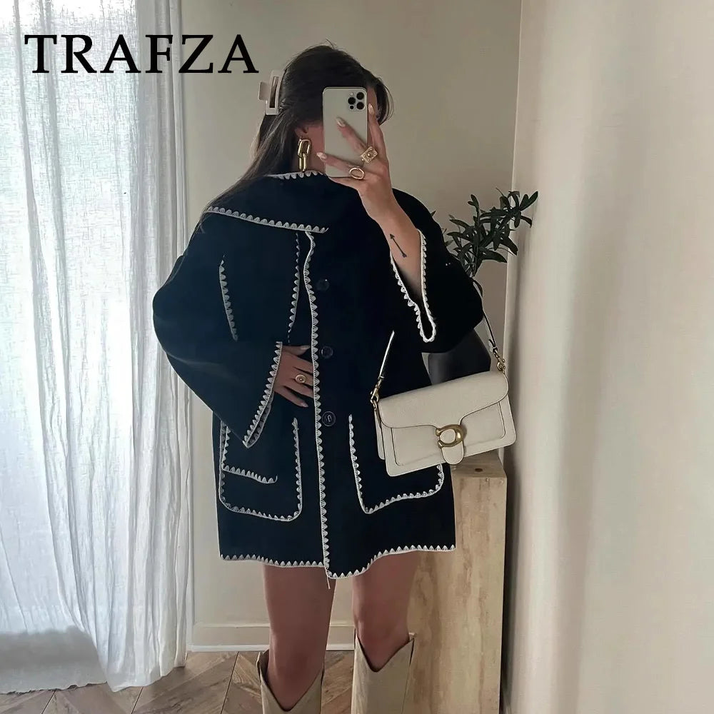 Veste avec echarpe en laine