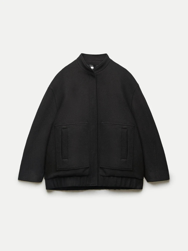 Veste Bombardier Surdimensionnée à Manches