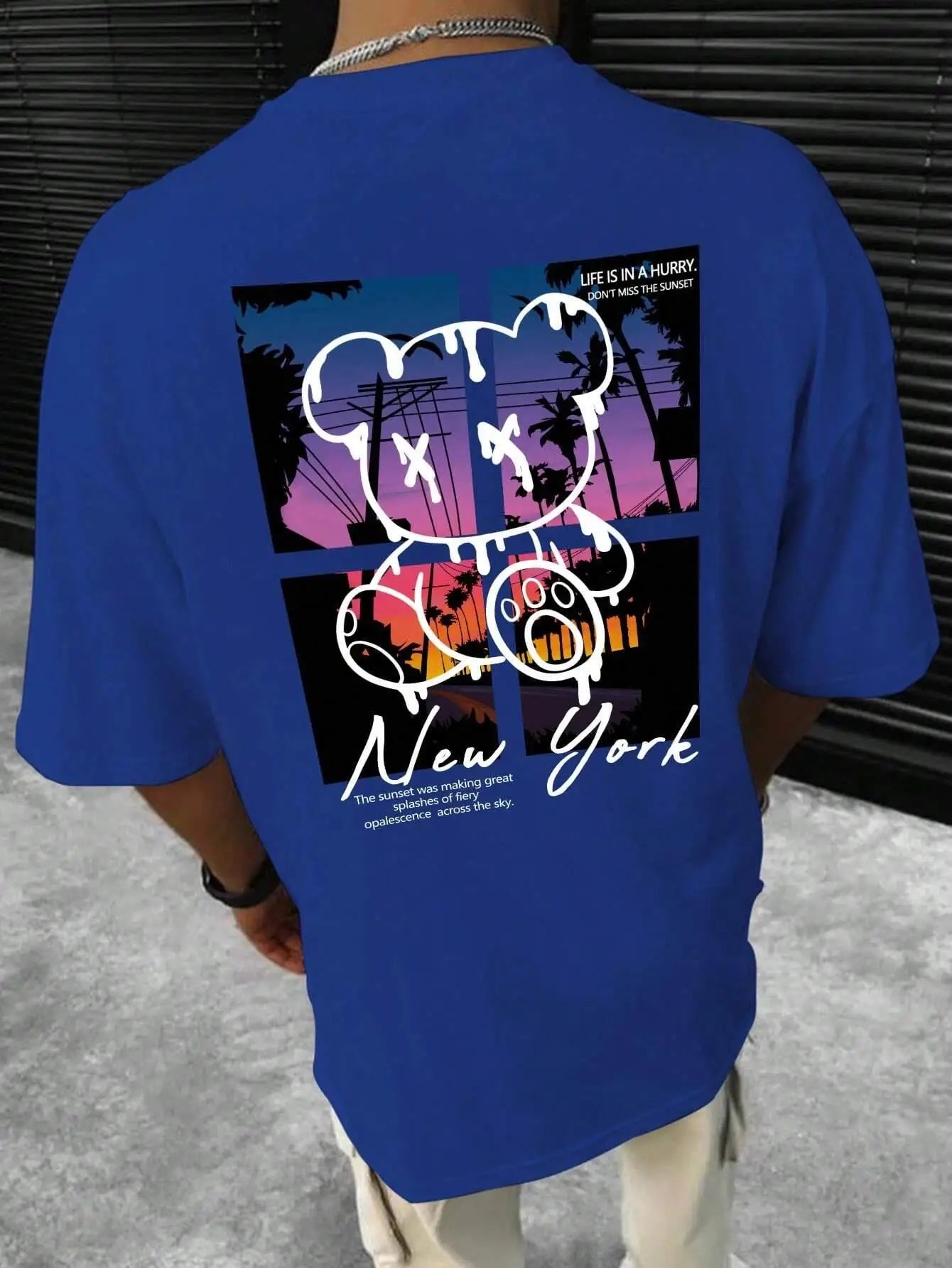 t-shirt New York Art Word Cartoon Bear Scenery design