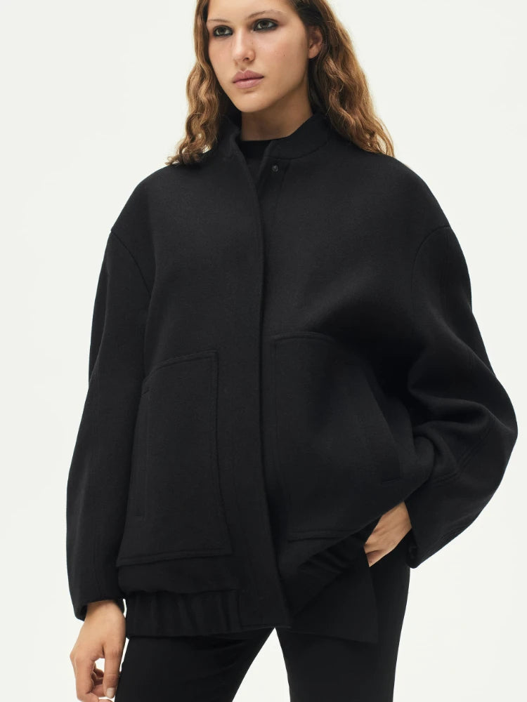 Veste Bombardier Surdimensionnée à Manches