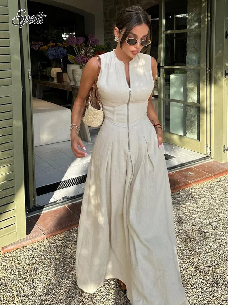 Robe très Elégante en coton et lin