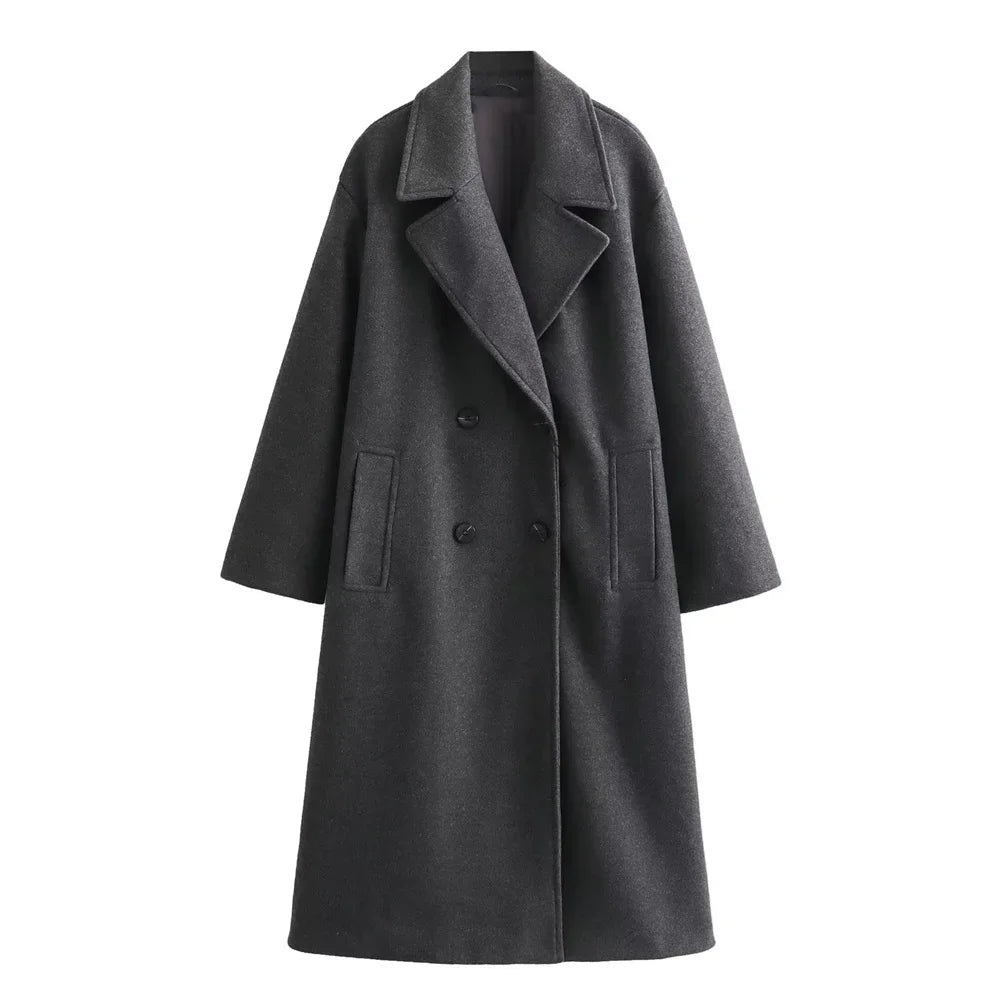 Manteau long en laine doux