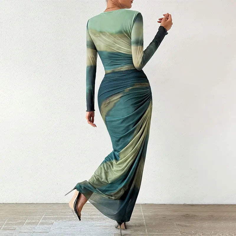 Robe corset en maille verte