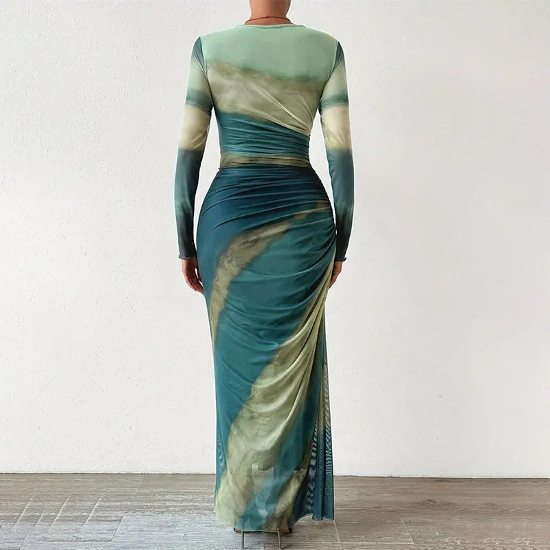 Robe corset en maille verte