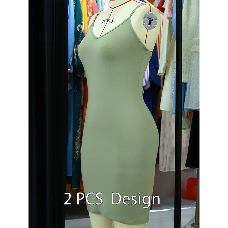 Robe corset en maille verte