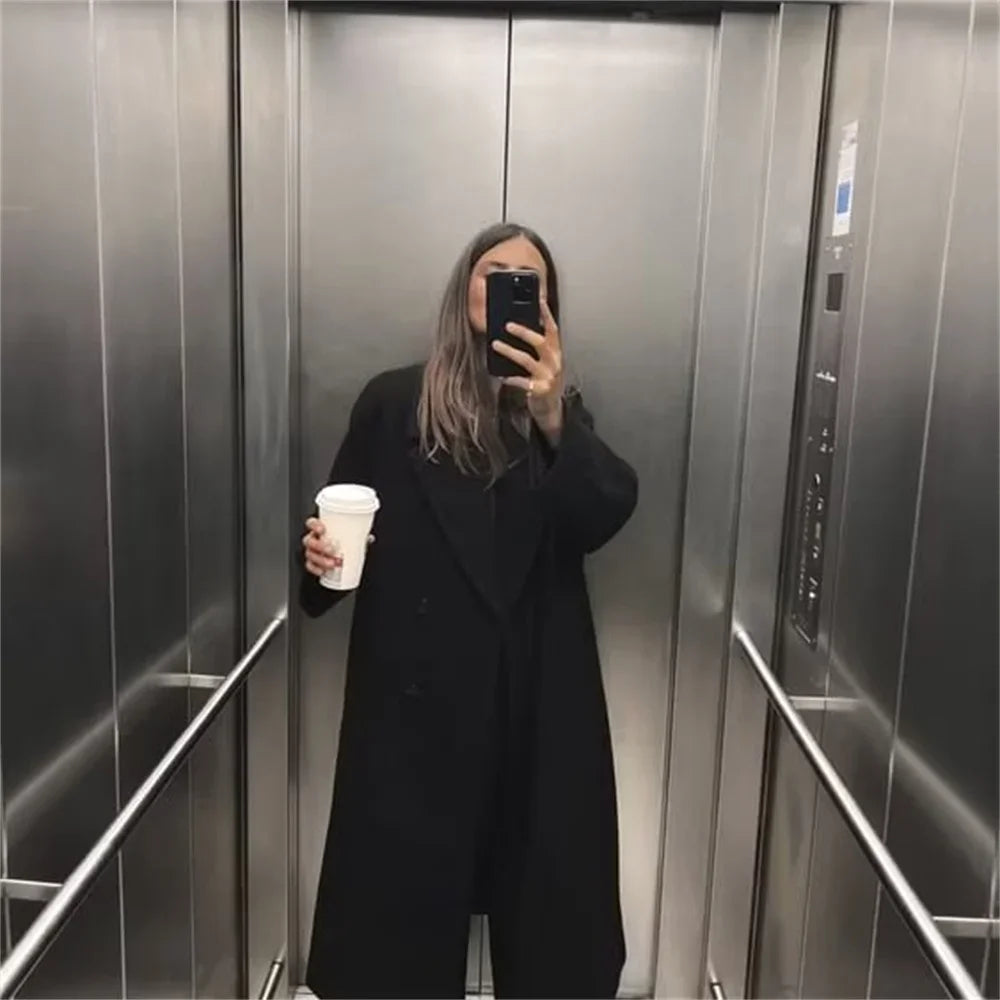 Manteau long en laine doux