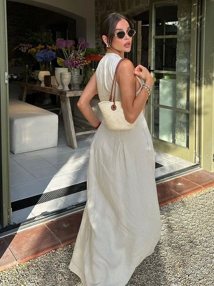 Robe très Elégante en coton et lin