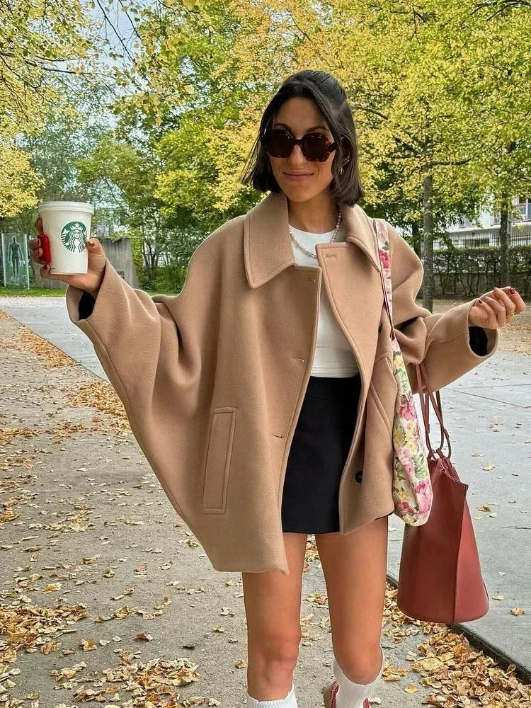 Veste en laine a revers