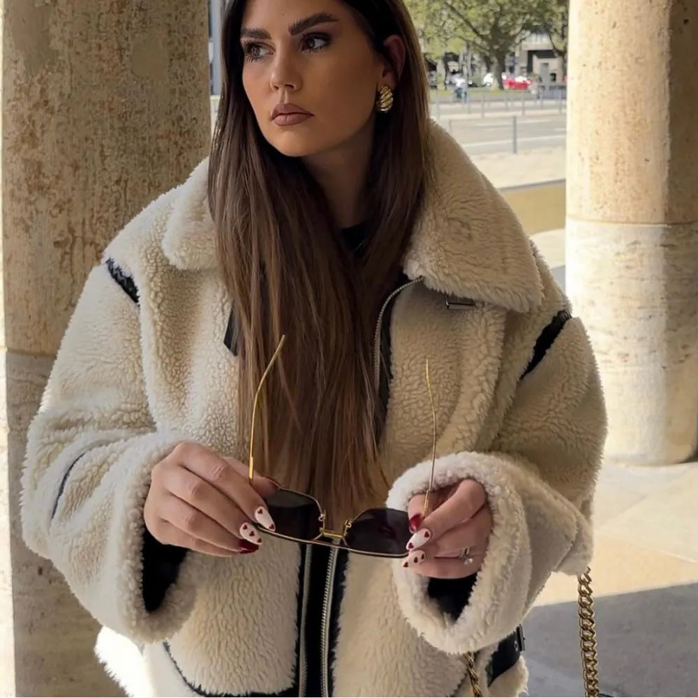 veste en fourrure d'agneau