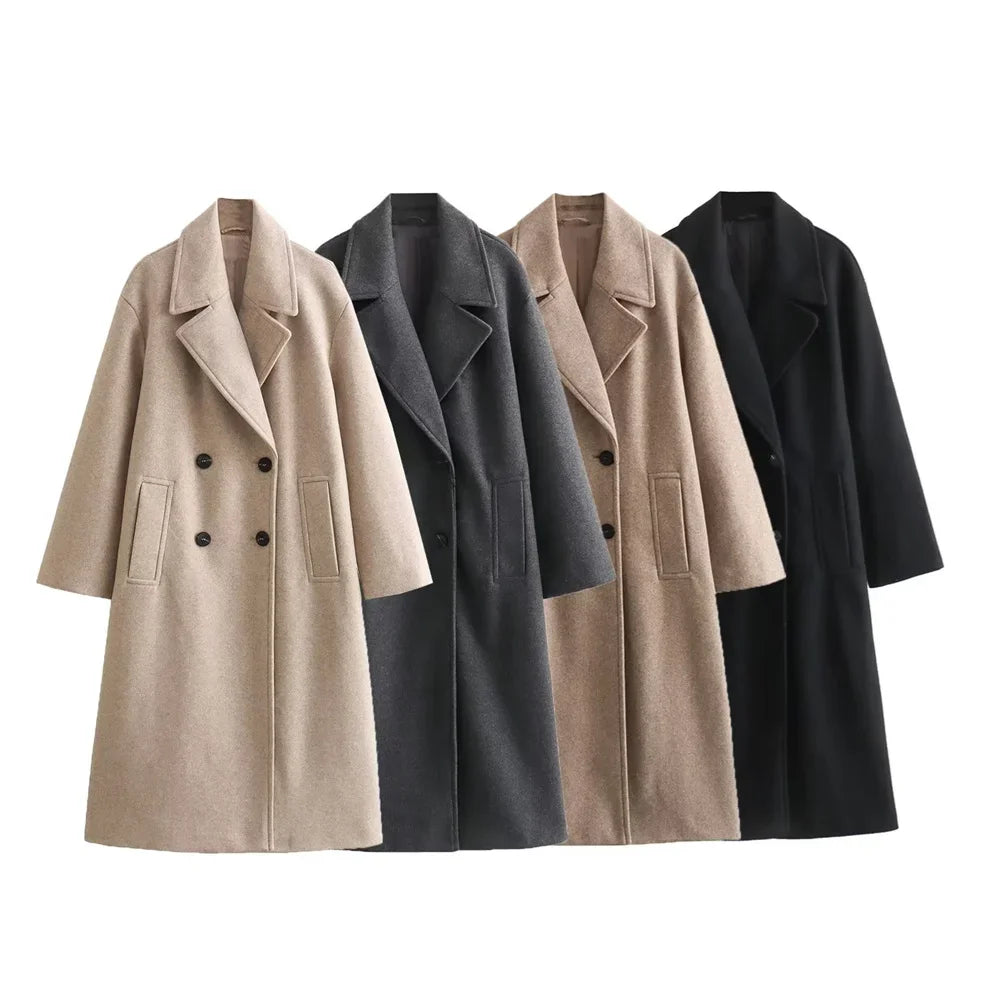Manteau long en laine doux
